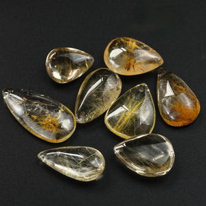 Natural Brazil Citrine Titanium Fine Hair Crystal Charms Stone Pendant