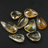 Natural Brazil Citrine Titanium Fine Hair Crystal Charms Stone Pendant