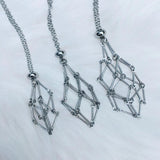 Adjustable Stone Holder Necklace Wax Rope Copper Cage