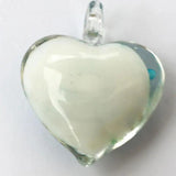 Glass Heart Flower Pendant Bead WFH602