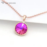 S&Z Crystal Pendant Necklace 585 Rose