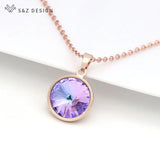 S&Z Crystal Pendant Necklace 585 Rose