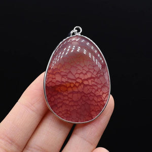 Agate Gemstone Dragon Pattern Pendant Charms for Jewelry Making