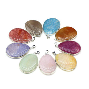 Agate Gemstone Dragon Pattern Pendant Charms for Jewelry Making