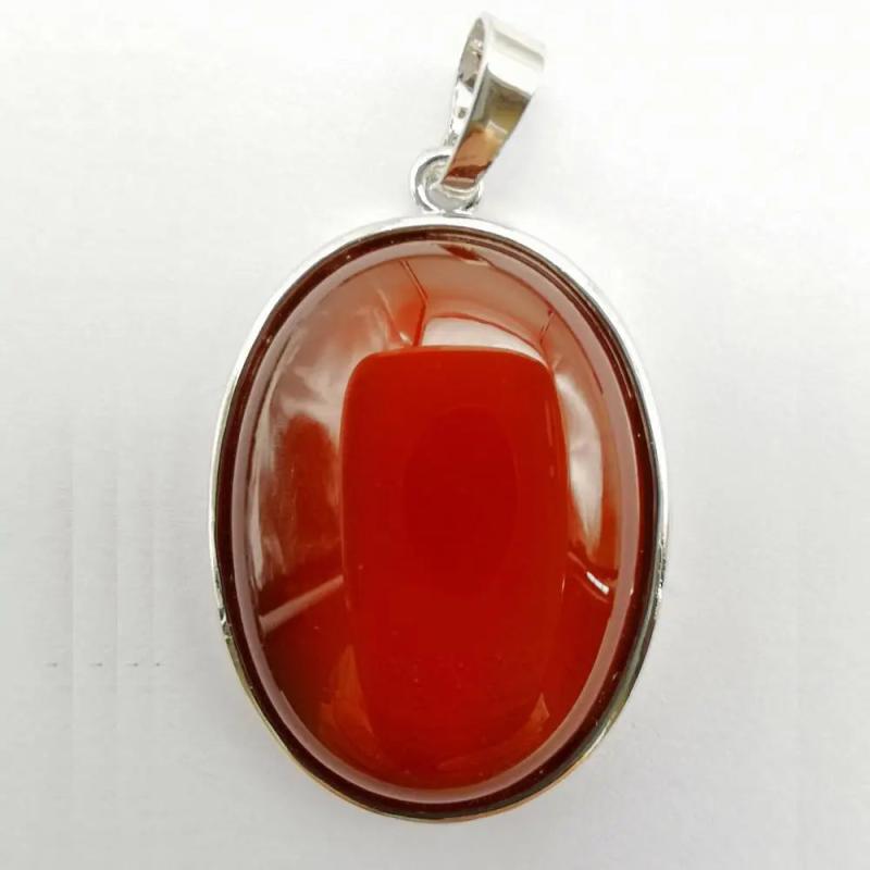 Red Agate Bead Oval Pendant Jewelry For Woman Gift S936