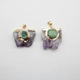Natural Stone Amethyst Pendants for Jewelry Making