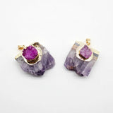 Natural Stone Amethyst Pendants for Jewelry Making