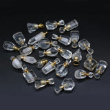 Natural Stone Perfume Bottle Pendant Irregular Quartz DIY Necklace Accessory