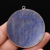 Round Quartz Agate Pendant for Jewelry Making 50x50mm