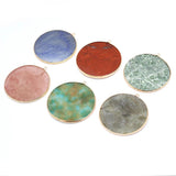 Round Quartz Agate Pendant for Jewelry Making 50x50mm