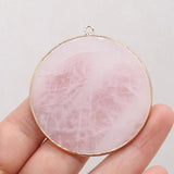 Round Quartz Agate Pendant for Jewelry Making 50x50mm