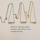 Crystal Stone Pendant Necklace Set, Stainless Steel Party Jewelry