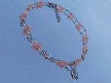 Rose Quartz Pink Necklace Gemstone Chocker Adjustable Charm