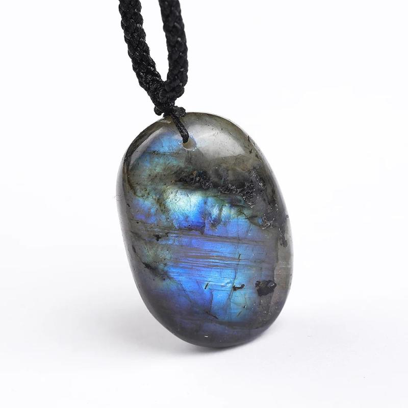 Labradorite Moonstone Necklace Energy Balance Gemstone Pendant