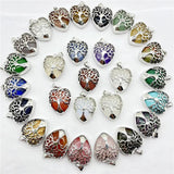 Quartz Crystal Tree Of Life Heart Pendant for Jewelry Making 8pcs