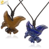 CSJA Vintage Eagle Stone Necklace Crystal Pendant Jewelry