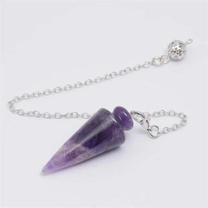Healing Chain Pendulum Natural Stone Amethyst Labradorite Howlite