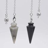 Healing Chain Pendulum Natural Stone Amethyst Labradorite Howlite