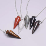 Healing Chain Pendulum Natural Stone Amethyst Labradorite Howlite