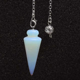 Healing Chain Pendulum Natural Stone Amethyst Labradorite Howlite