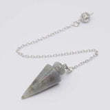 Healing Chain Pendulum Natural Stone Amethyst Labradorite Howlite