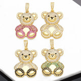 Crystal Big Bear Pendant Necklace DIY Jewelry Component