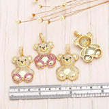 Crystal Big Bear Pendant Necklace DIY Jewelry Component