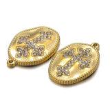 5pcs Rhinestone Oval Pendant Charms for DIY Jewelry Making