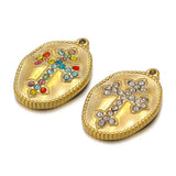 5pcs Rhinestone Oval Pendant Charms for DIY Jewelry Making
