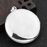 30mm Photo Box Pendant Metal Flower Inlaid Gemstone DIY Sweater Necklace