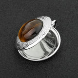 30mm Photo Box Pendant Metal Flower Inlaid Gemstone DIY Sweater Necklace