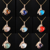 Dragon Claw Necklace Lapis Opal Stone Charm Chain