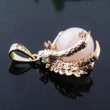 Dragon Claw Necklace Lapis Opal Stone Charm Chain