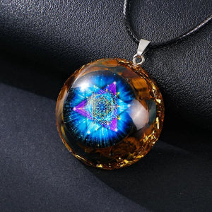 Sri Yantra Orgone Crystal Pendant Energy Generator Necklace
