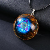 Sri Yantra Orgone Crystal Pendant Energy Generator Necklace