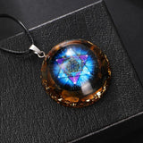 Sri Yantra Orgone Crystal Pendant Energy Generator Necklace