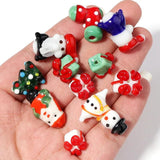 2Pcs Lampwork Christmas Beads Santa Snowman Loose Spacer Charm DIY Jewelry
