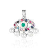 3pcs Sunflower Hamsa Hand Devil Eye Zircon Pendant Copper CZ Charms DIY Jewelry