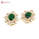 2PCS 18K Brass Zircon Necklaces Charms Pendants Jewelry Making Accessories