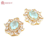2PCS 18K Brass Zircon Necklaces Charms Pendants Jewelry Making Accessories