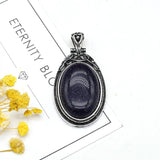 Natural Stone Tibetan Silver Pendants for Jewelry Making