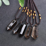 Smokey Quartz Double Pointed Pendent Crystal Gemstone Necklace