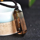 Smokey Quartz Double Pointed Pendent Crystal Gemstone Necklace