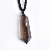 Smokey Quartz Double Pointed Pendent Crystal Gemstone Necklace