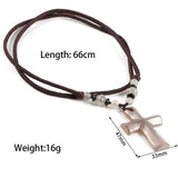 Natural Stone Pendant Cruciform Necklace DIY Jewelry Beads Gift