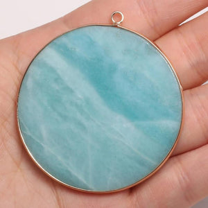 Agates Pendant Disc Shape Quartz Crystal Charms Pendants DIY Jewelry Making