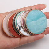 Agates Pendant Disc Shape Quartz Crystal Charms Pendants DIY Jewelry Making