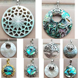 Abalone Mother of Pearl Round Pendant Bead WFH971