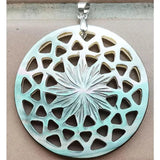 Abalone Mother of Pearl Round Pendant Bead WFH971
