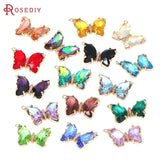 6PCS 18K Butterfly Charms Pendants for DIY Jewelry Making